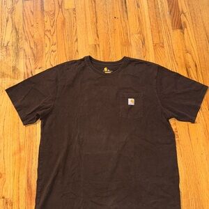 Carhartt Brown cotton pocket T shirt size 2XL heavyweight